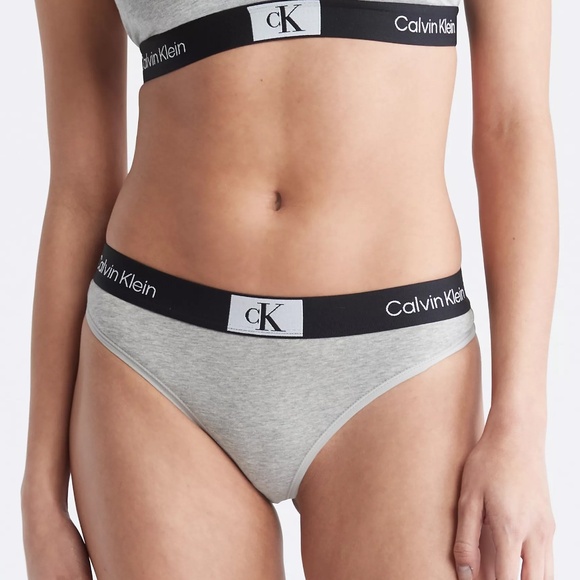 Calvin Klein 1996 Cotton Stretch Thong - Heather Grey - XL - Picture 1 of 2